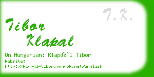 tibor klapal business card